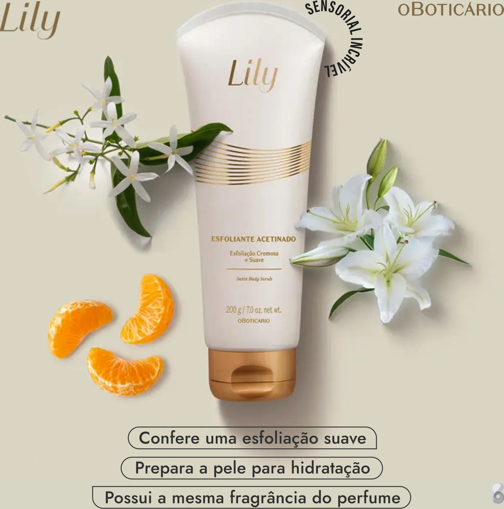 Lily Esfoliante Hidratante Desodorante Corporal 200g - o Boticário - Imagem 2
