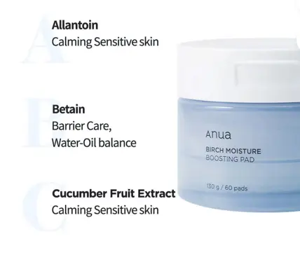 Anua Birch Moisture Boosting Pad 160ml - Imagem 3
