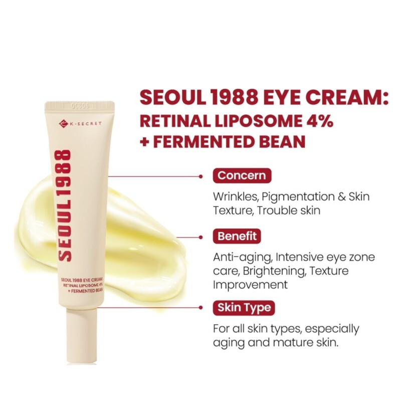 SEOUL 1988 Eye Cream : Retinal Liposome 4% + Fermented Bean - Imagem 2