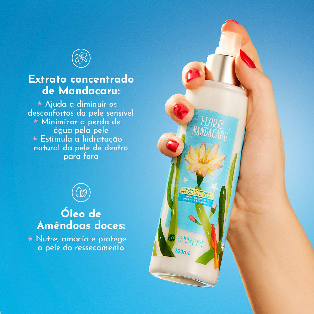 Bruma Corporal Perfumada Bifásica Flor de Mandacaru 200mL - Imagem 2
