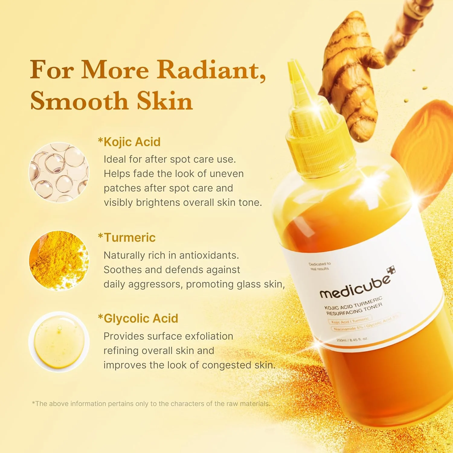 Medicube Kojic Acid Turmeric Resurfacing Toner 250ml - Imagem 3