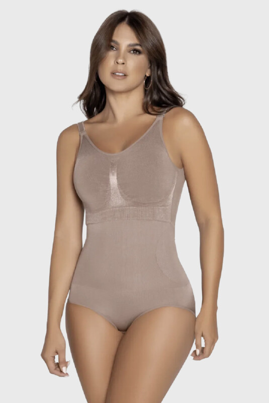 141 - Body com Calcinha e Sutiã Sem Costura - Nude - Tam L/XL