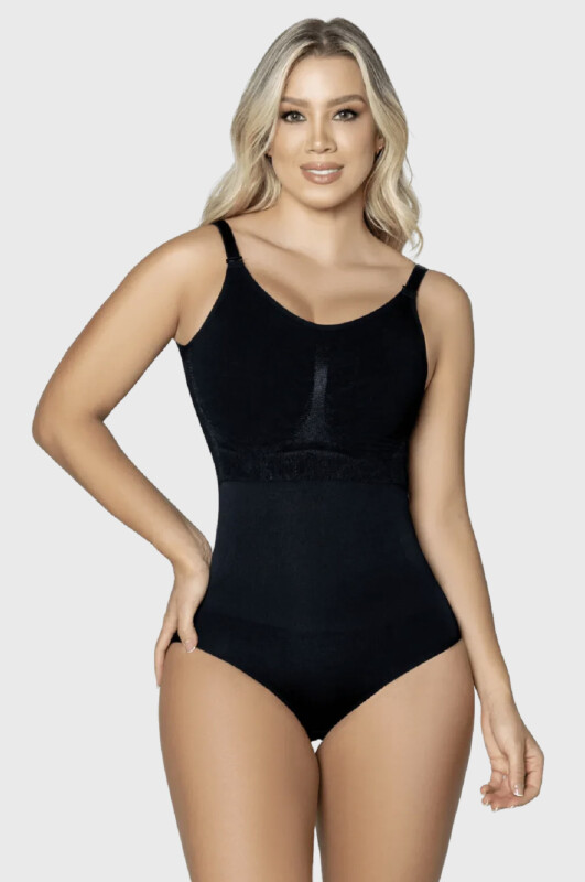 141 - Body com Calcinha e Sutiã Sem Costura - Preto - Tam L/XL